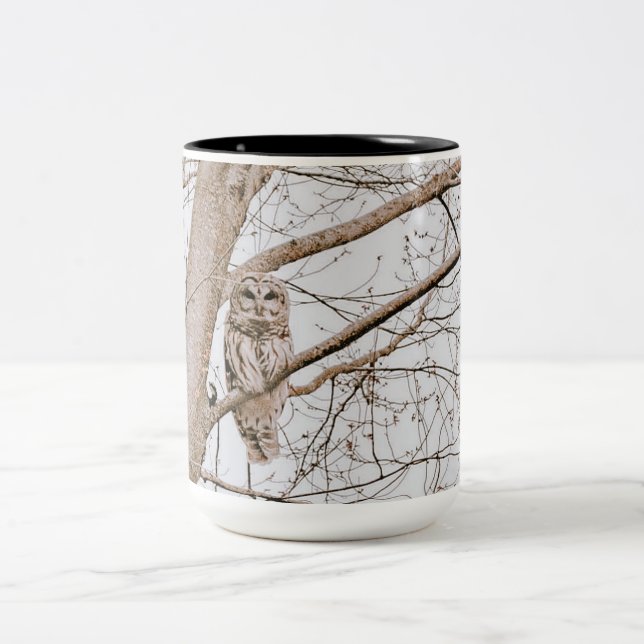 Tasse 2 Couleurs Belle Chouette rouge Audubon (Centre)