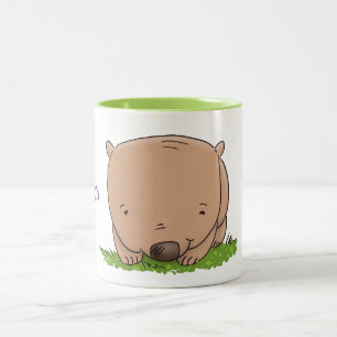 Tasse 2 Couleurs Belle illustration de dessin animé de bébé wombat