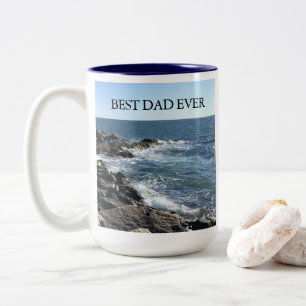 Tasse 2 Couleurs Belle photo d'océan Meilleur papa de tous les temp