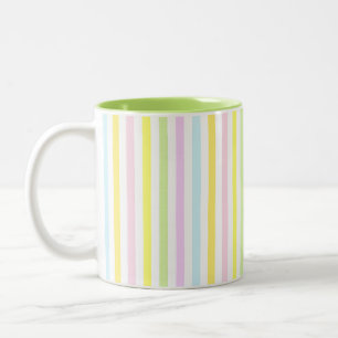 Tasse 2 Couleurs Belles bandes verticales en couleurs pastel