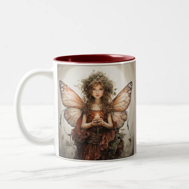 Tasse 2 Couleurs Belles fées habillées en rouge (Gauche)