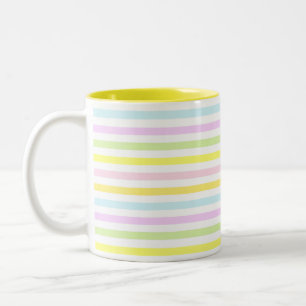 Tasse 2 Couleurs Belles Rayures en Couleurs Pastel