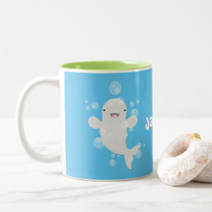 Tasse 2 Couleurs Béluga mignon bulles dessin de dessin animé