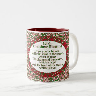 Tasse 2 Couleurs Bénédiction irlandaise de Noël, vacances celtiq