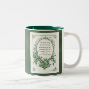 Tasse 2 Couleurs Bénédiction irlandaise gravée par cru et cadre