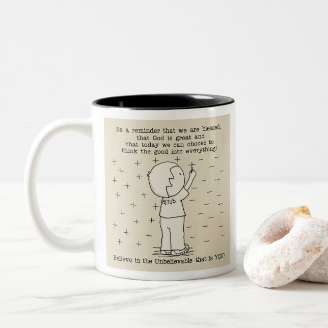 Tasse 2 Couleurs Bénédiction positive (Avec donut)