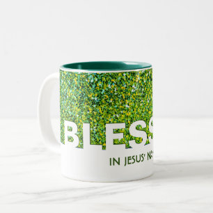 Tasse 2 Couleurs BÉNÉFICIÉ Au Nom De Jésus   Parties scintillant VE