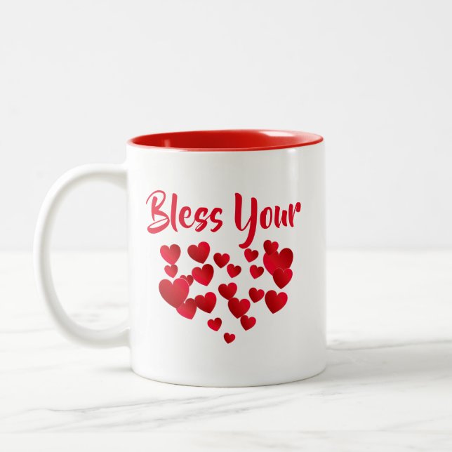 Tasse 2 Couleurs Bénissez vos petits coeurs (Gauche)