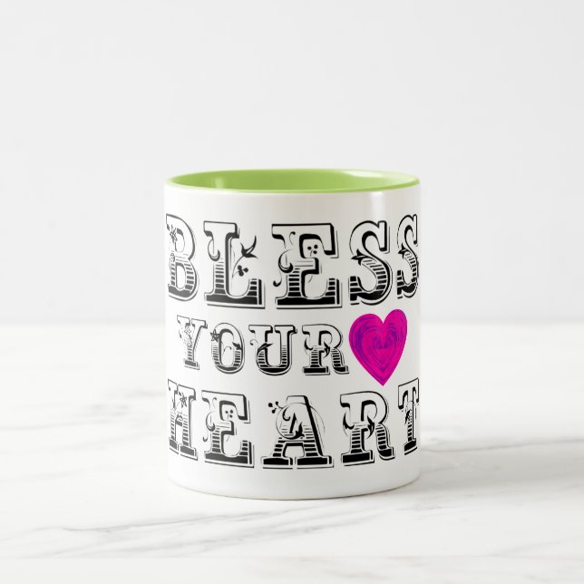Tasse 2 Couleurs Bénissez votre coeur (Centre)