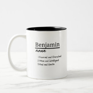 Tasse 2 Couleurs Benjamin, Garçon Nom Personnalisé Définition