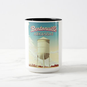 Tasse 2 Couleurs Bentonville, Arkansas affiche de voyage.