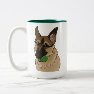 Tasse 2 Couleurs berger allemand jouer le temps avec boule boule