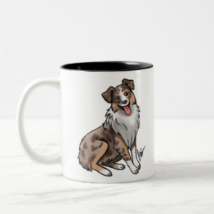 Tasse 2 Couleurs Berger australien - Merle rouge