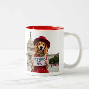 Tasse 2 Couleurs Bernie Sanders est mon héros, le chien mignon
