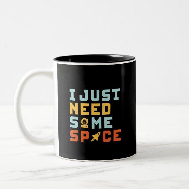 Tasse 2 Couleurs Besoin D'Espace Drôle Astronomie Geek Puns (Gauche)