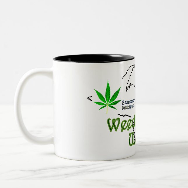 Tasse 2 Couleurs Bessemer Michigan, mauvaises herbes Town USA Coffe (Gauche)