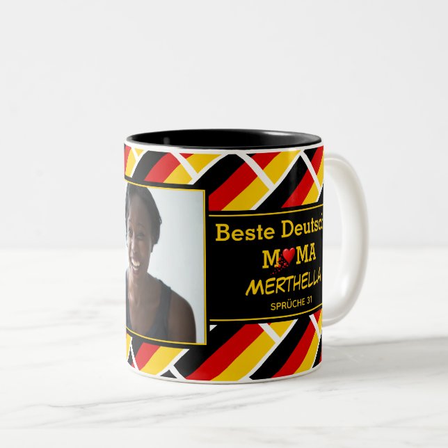 Tasse 2 Couleurs BEST ALMAN MUM Beste Deutsche Mama PHOTO (Devant droit)