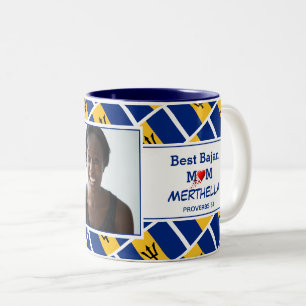 Tasse 2 Couleurs BEST BAJAN MUM Personnalisé Barbade Drapeau Photo