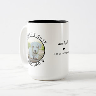 Tasse 2 Couleurs Best Dog Dad Deux photos Typographie moderne