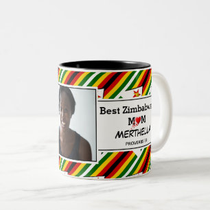 Tasse 2 Couleurs BEST ZIMBABWEAN MUM Photo personnalisée