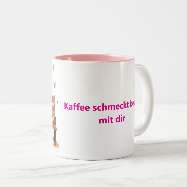 Tasse 2 Couleurs Beste Freundinnen-Tasse - Gemeinsam Lachen & Kaffe (Devant droit)