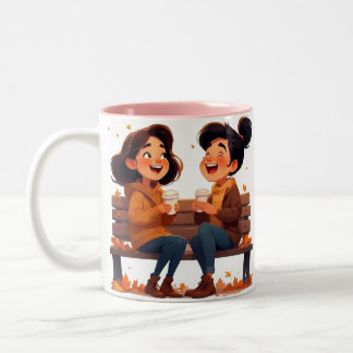 Tasse 2 Couleurs Beste Freundinnen-Tasse - Gemeinsam Lachen & Kaffe
