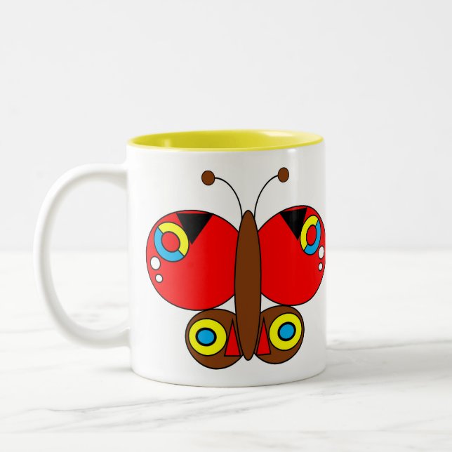 Tasse 2 Couleurs Beurre coloré mignon - Pacock (Gauche)