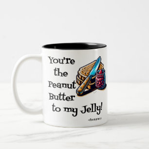 Tasse 2 Couleurs Beurre d'arachide et Jelly Saint-Valentin