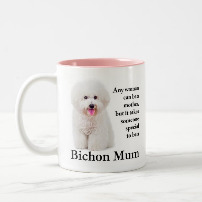 Tasse 2 Couleurs Bichon Mum (Gauche)
