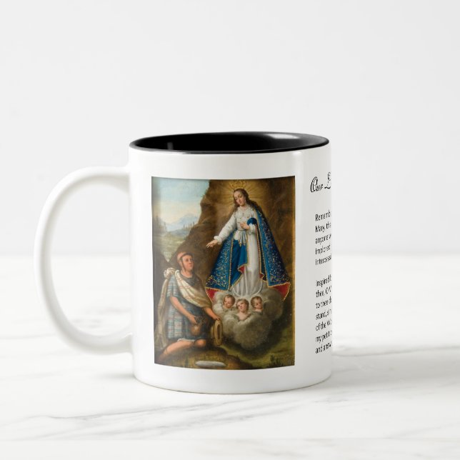 Tasse 2 Couleurs Bienheureuse Vierge Marie Fleurs Prière Ocotlan (Gauche)