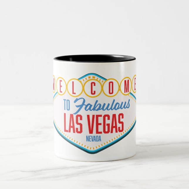 Tasse 2 Couleurs Bienvenue à Fabulous las vegas (Centre)