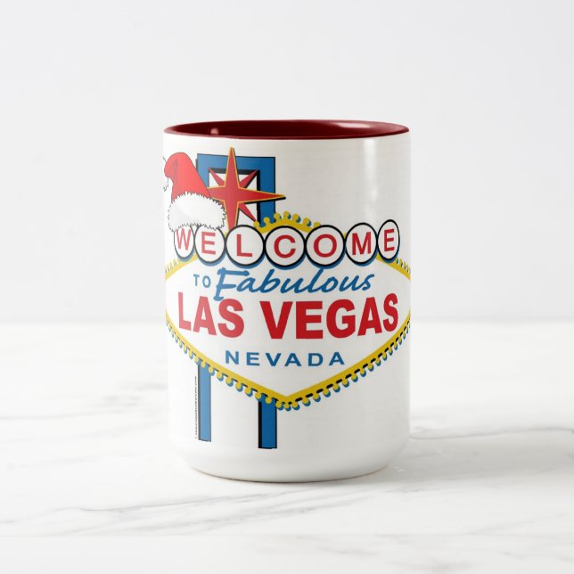 Tasse 2 Couleurs Bienvenue à Fabulous Las Vegas Noël (Centre)
