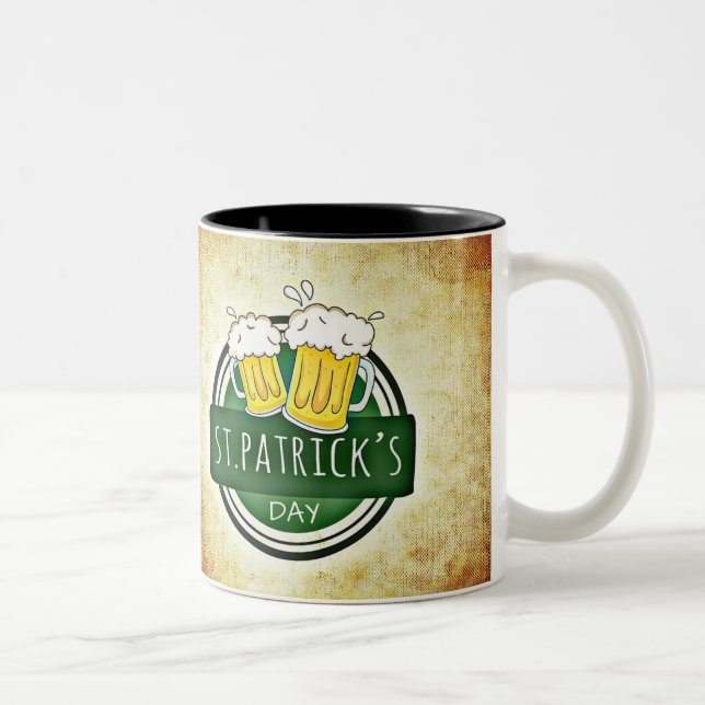 Tasse 2 Couleurs Bières du jour Saint Patrick (Droit)