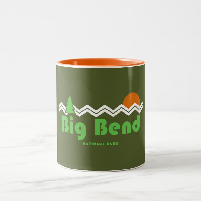 Tasse 2 Couleurs Big Bend National Park Retro (Centre)