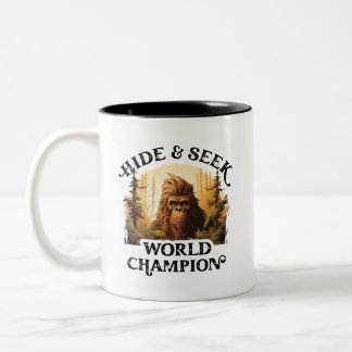 Tasse 2 Couleurs Bigfoot - Cacher et Rechercher Champion du Monde