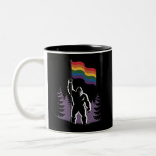 Tasse 2 Couleurs Bigfoot Rock Sur LGBTQ Nouveau drapeau de la fiert