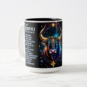 Tasse 2 Couleurs Bijou personnalisé Galaxie Zodiac Taurus