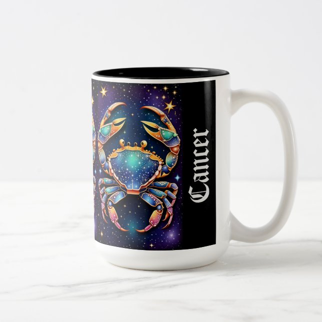 Tasse 2 Couleurs Bijoux Galaxie Zodiaque Cancer (Droit)