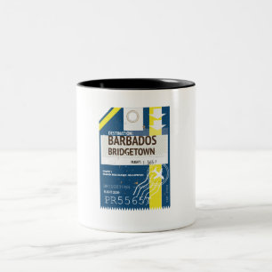 Tasse 2 Couleurs Billet voyage de Bridgetown Barbade