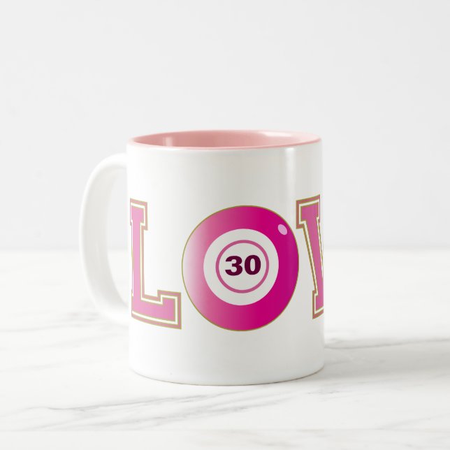 Tasse 2 Couleurs Bingo 30e anniversaire Fun (Devant gauche)