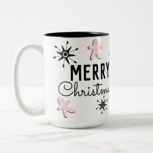 Tasse 2 Couleurs Biscuit pain d'épice Noël joyeux