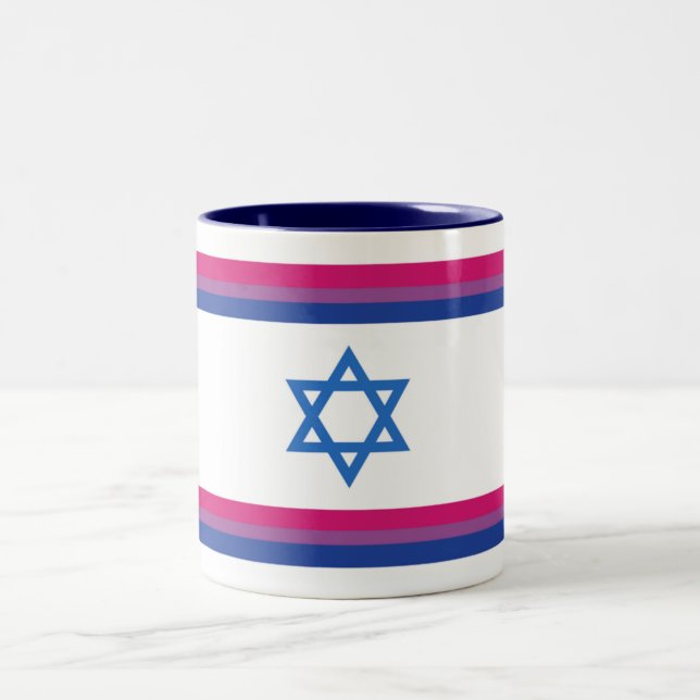 Tasse 2 Couleurs Bisexual Israel Pride Flag Small (Centre)