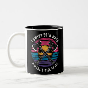 Tasse 2 Couleurs Bisexuel Je Balance Des Deux Côtés Hache Drôle Bi 