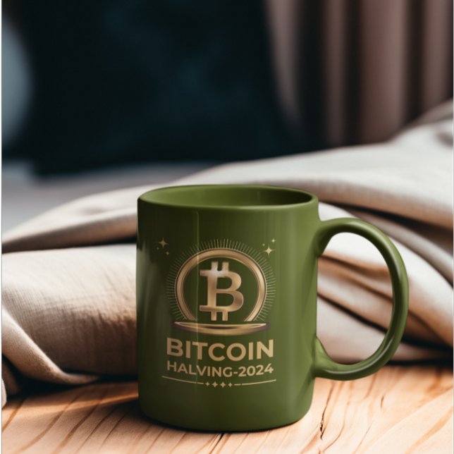 Tasse 2 Couleurs BITCOIN HALVING 2024 Crypto Devise numérique (Créateur téléchargé)