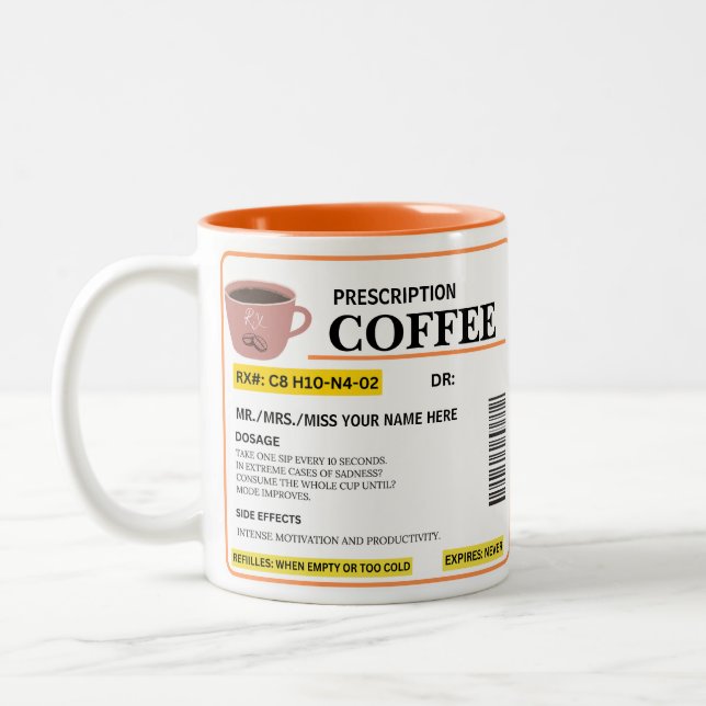 Tasse 2 Couleurs Bizarre de café de prescription (Gauche)