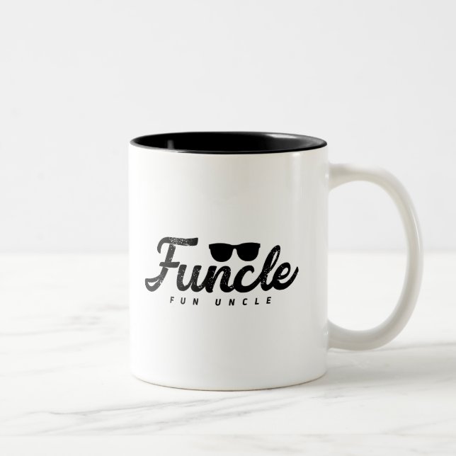 Tasse 2 Couleurs Black Fade lettres Funk Fun oncle avec lunette (Droit)