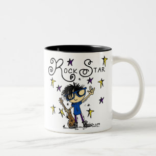 Tasse 2 Couleurs Black Hair Boy Rock Star