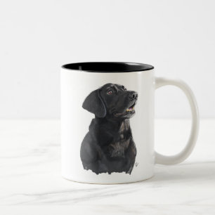 Tasse 2 Couleurs Black Lab Dog Art