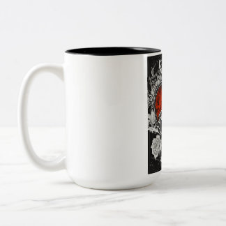 Tasse 2 Couleurs "Blackened Bonds: Gun, Bracelet, Heart Inferno"