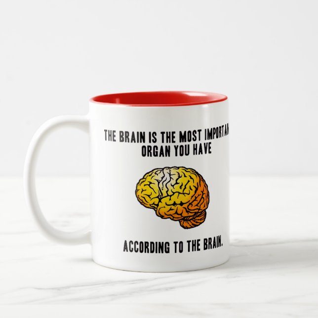 Tasse 2 Couleurs Blagues amusantes sur le cerveau - Subjectivité (Gauche)
